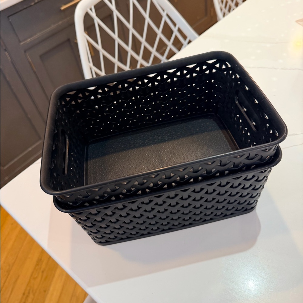 Black Woven Storage Baskets x 2 from target